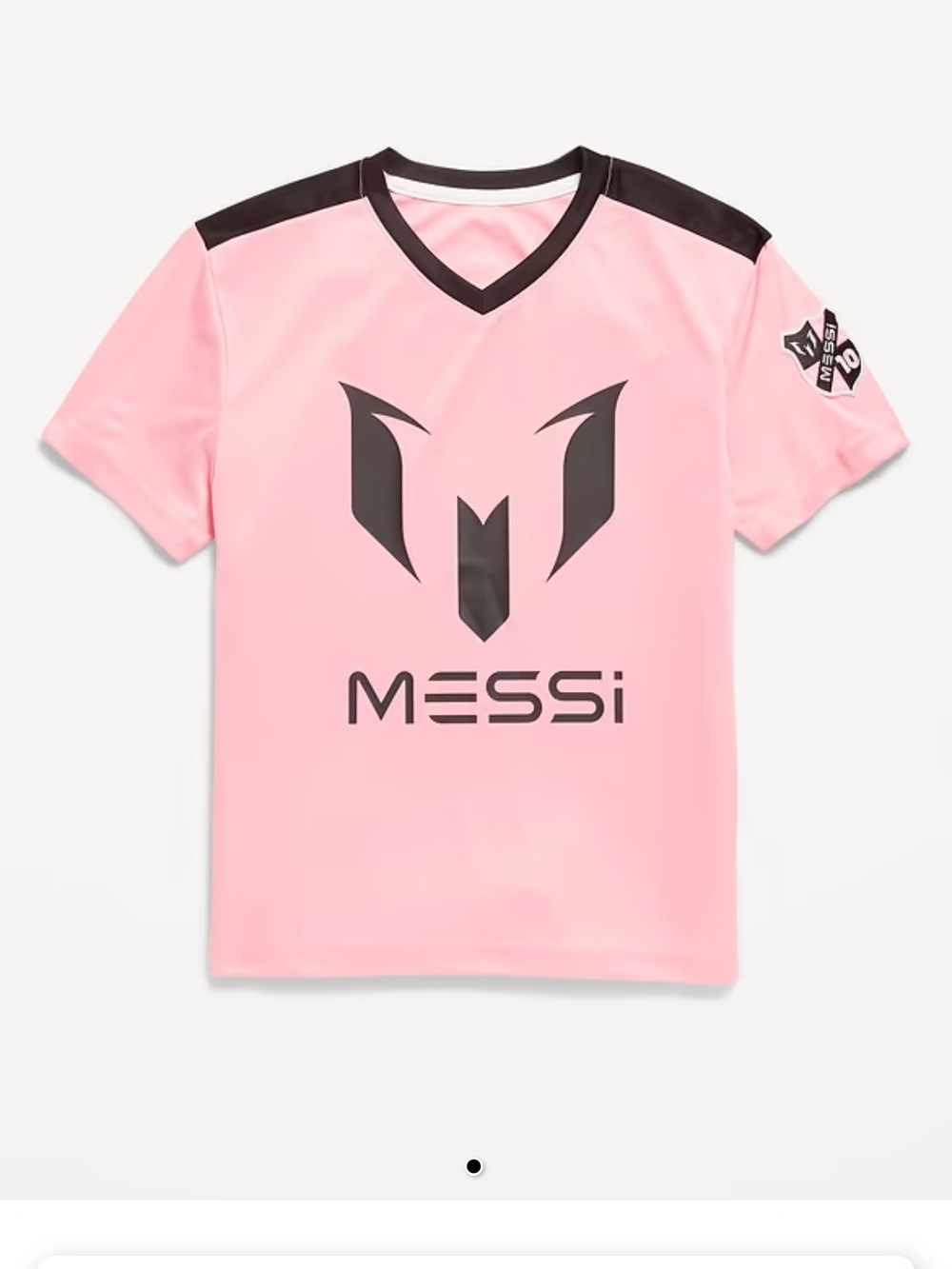Pink Kids Soccer Jersey with Black Accents MESSI SIZE SMALL